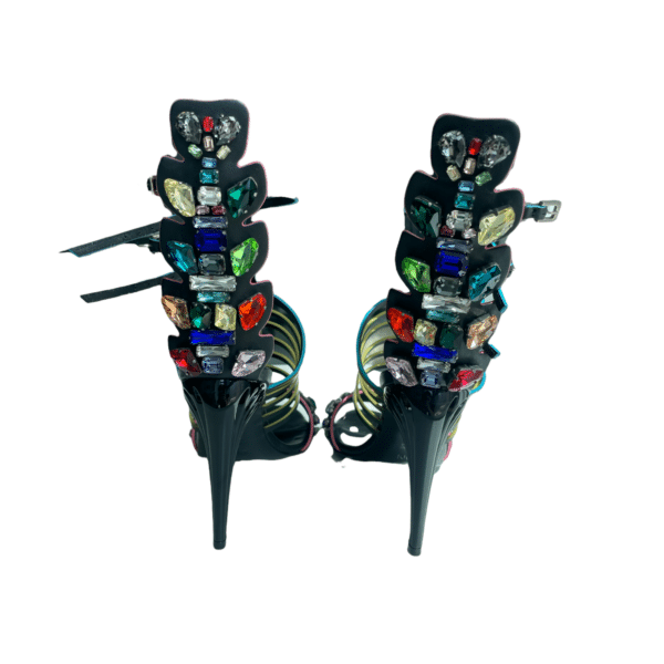 Fendi Runway Crystal Crocodile Sandals size 35 EU - Image 2