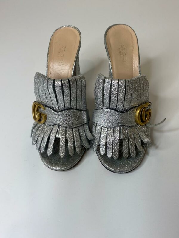 Gucci Marmont Metallic 39 EU Sandals - Image 4