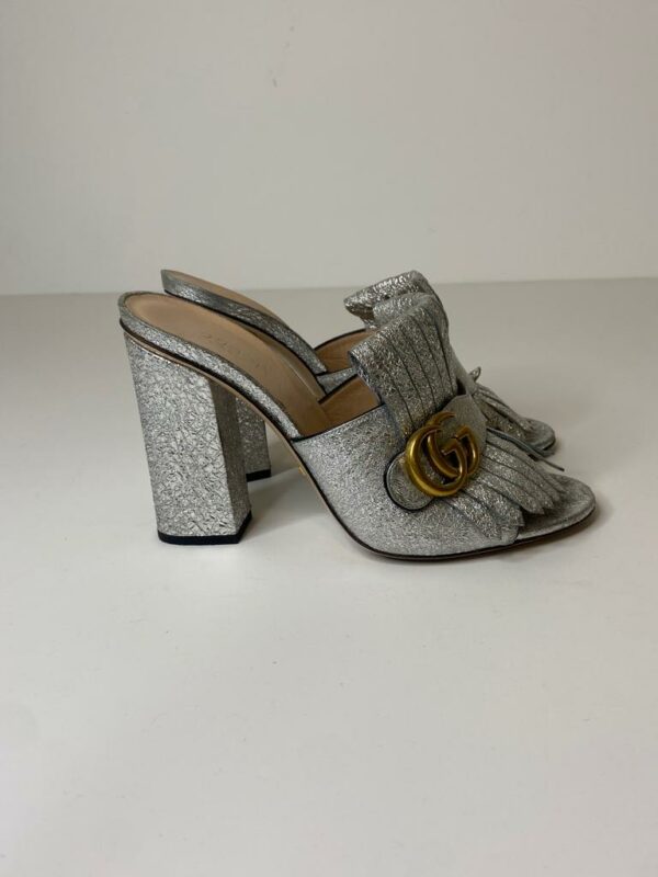 Gucci Marmont Metallic 39 EU Sandals - Image 3