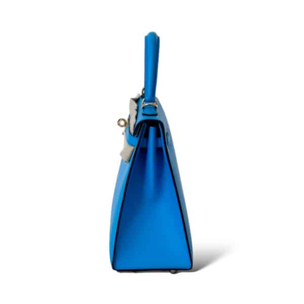 Hermes Kelly 25 Bleu Frida Sellier GHW - Image 5