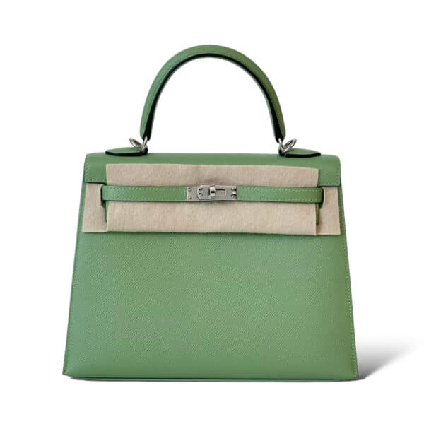 Hermes Kelly 25 Sellier Vert Criquet PHW