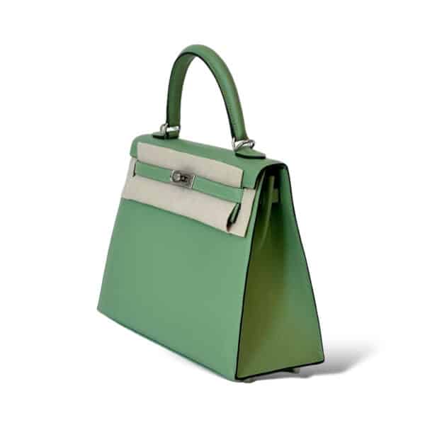 Hermes Kelly 25 Sellier Vert Criquet PHW - Image 3