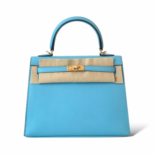 Hermes Kelly 25 Bleu Celeste GHW