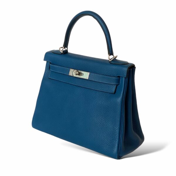 Hermes Kelly 28 Deep Blue PHW - Image 3
