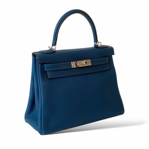 Hermes Kelly 28 Deep Blue PHW - Image 2