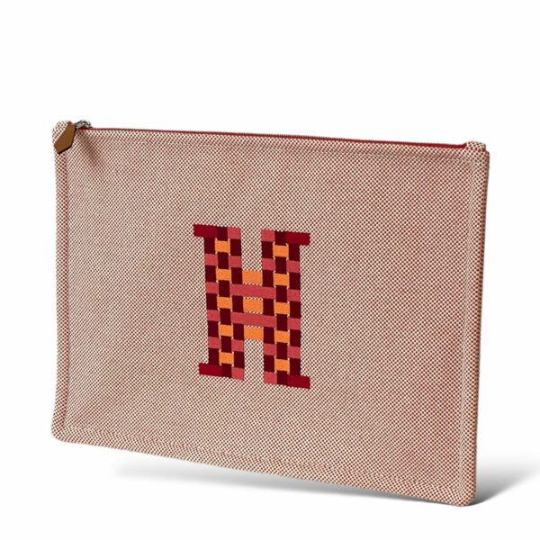 Hermes Flat Brodee H Tissage Vermillon - Image 3