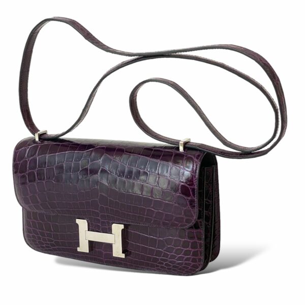Hermes Constance Elan Croco Bordeaux PHW - Image 3