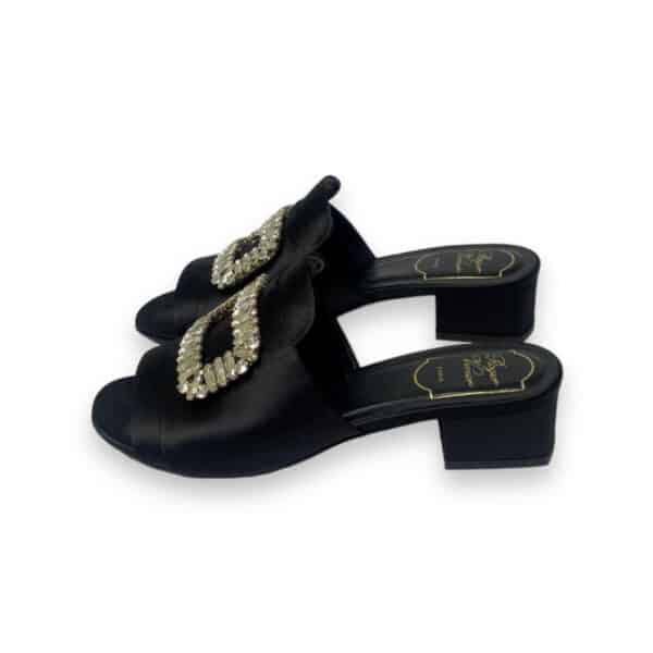 Roger Vivier Black Satin Tiffany sandal Size 36.5 EU - Image 4