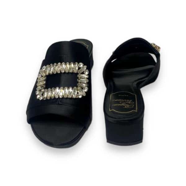 Roger Vivier Black Satin Tiffany sandal Size 36.5 EU - Image 3