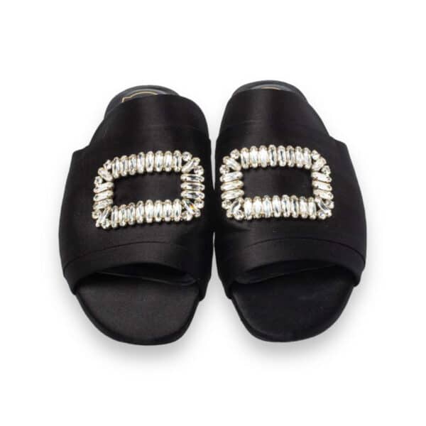 Roger Vivier Black Satin Tiffany sandal Size 36.5 EU - Image 2