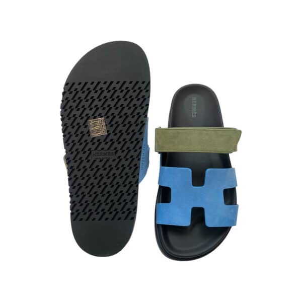 Hermes Chypre 37 EU Blue and Green Suede - Image 3