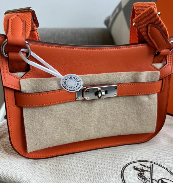 Hermes Mini Jypsiere Orange PHW - Image 4