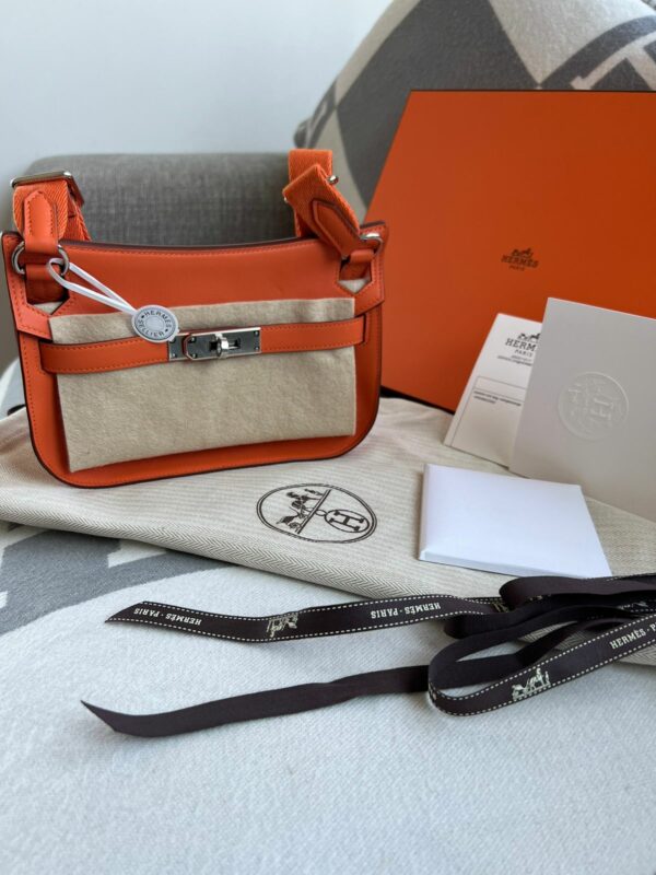 Hermes Mini Jypsiere Orange PHW - Image 5
