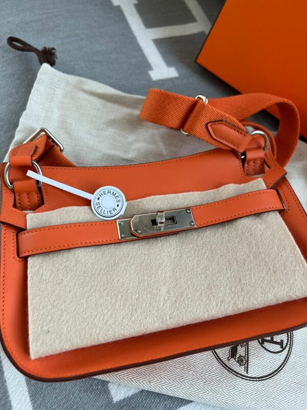 Hermes Mini Jypsiere Orange PHW - Image 6