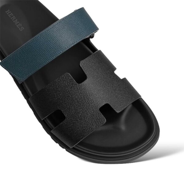 Hermes Chypre Sandals 44 EU Black and Blue - Image 3