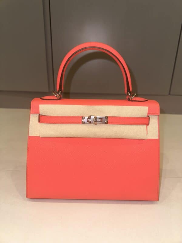Hermes Kelly 25 Rose Texas PHW - Image 3