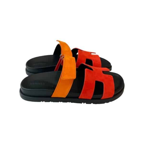 Hermes Chypre 37 EU Orange and Red Suede - Image 2