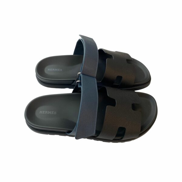 Hermes Chypre Sandals 44 EU Black and Blue - Image 2