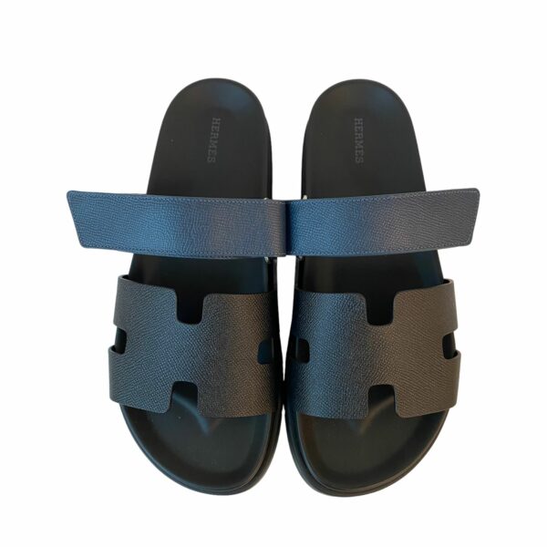 Hermes Chypre Sandals 44 EU Black and Blue