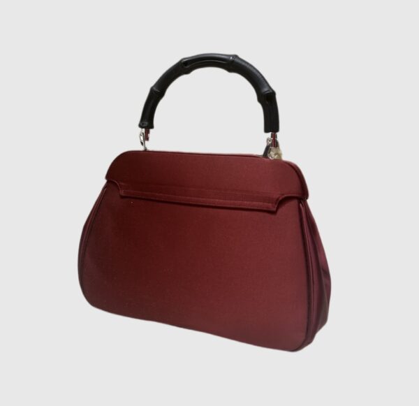 Gucci Lady Lock Bamboo Red Satin Handle Bag - Image 2