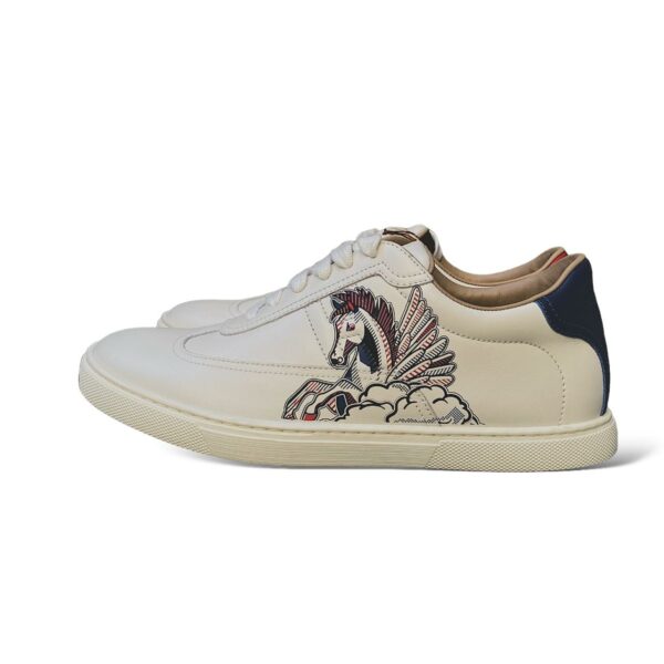 Hermes Quicker 38.5 EU White Pegase Pop Print Sneakers - Image 4