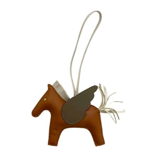Hermes Rodeo Charm MM Gold/Craie/Etoupe