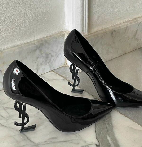YSL Opyum Pumps 38.5 EU Black Patent Leather - Image 4