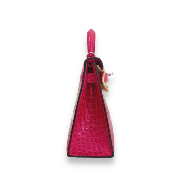 Hermes Kelly Mini Croco Rose Mexico PHW - Image 4