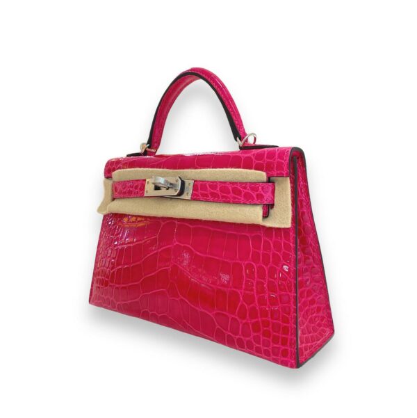 Hermes Kelly Mini Croco Rose Mexico PHW - Image 2