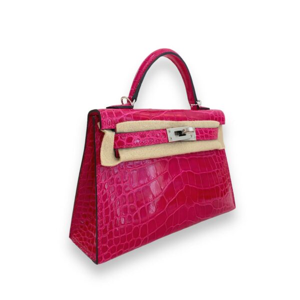 Hermes Kelly Mini Croco Rose Mexico PHW - Image 5