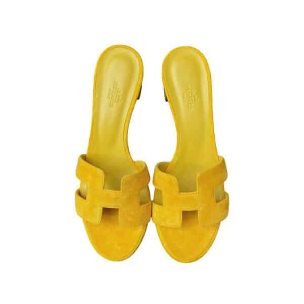 Hermes Oasis 38 EU Jaune Bouton D'or Sandals