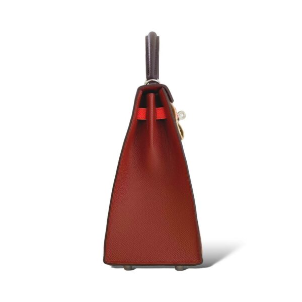 Hermes Kelly 25 Rouge Venetian, Rose texas, Rouge Sellier Epsom PHW - Image 4