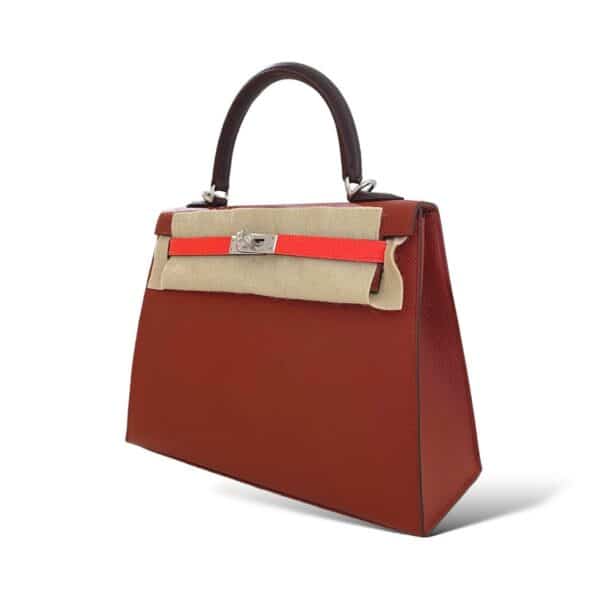 Hermes Kelly 25 Rouge Venetian, Rose texas, Rouge Sellier Epsom PHW - Image 5