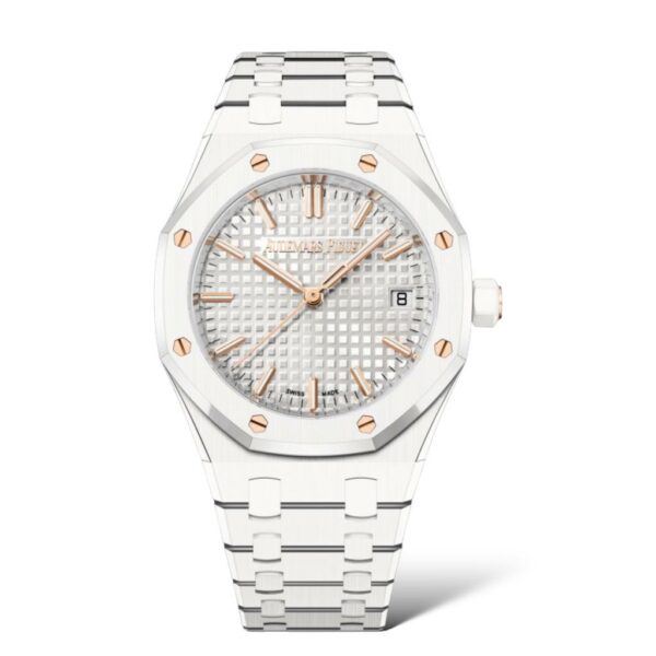Audemars Piguet Royal Oak 34mm 77350CB.OO.1266CB.01 White Ceramic Silver-Toned Dial