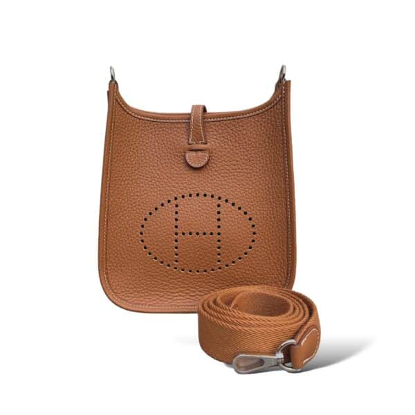 Hermes Mini Evelyne Gold Clemence PHW - Image 5