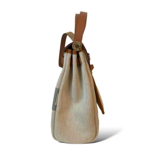 Hermes Herbag Zip 31 Gris Meyer, Beige, Nature GHW - Image 4