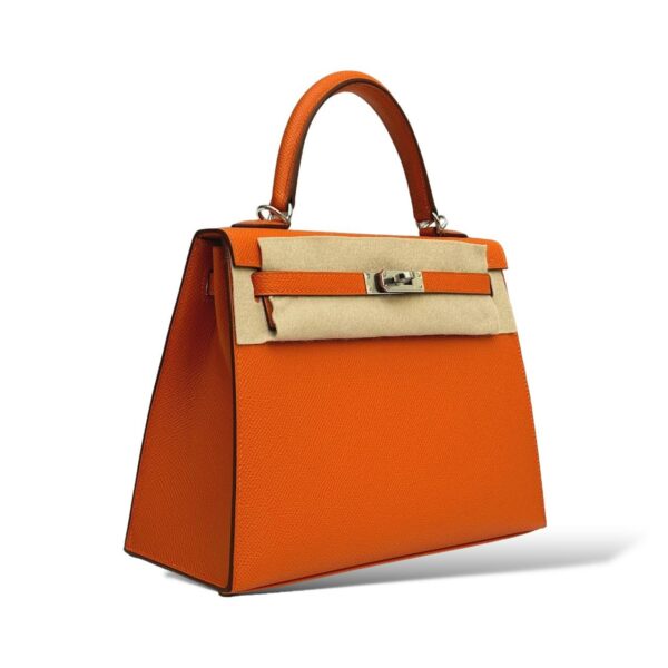 Hermes Kelly 25 Orange Epsom PHW - Image 2