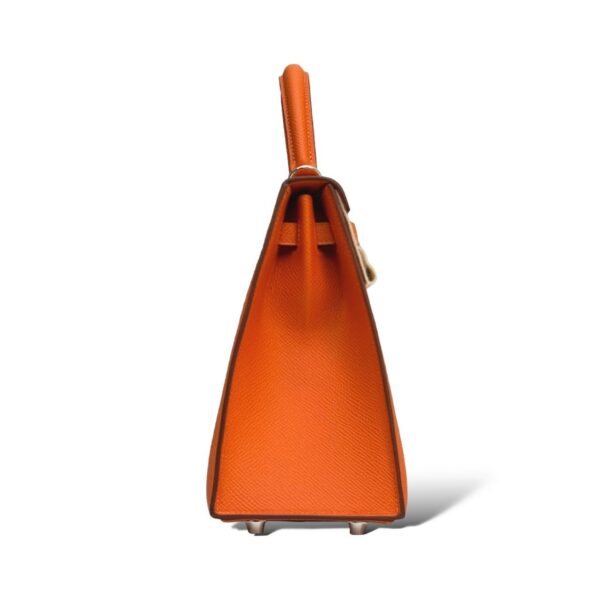 Hermes Kelly 25 Orange Epsom PHW - Image 3