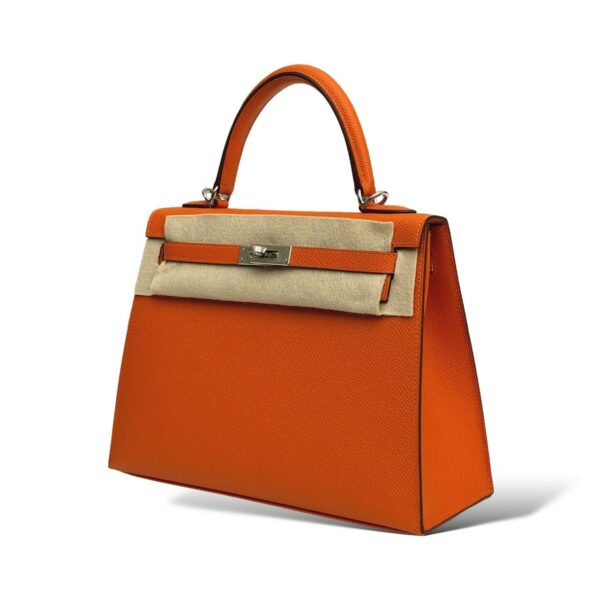 Hermes Kelly 25 Orange Epsom PHW - Image 5