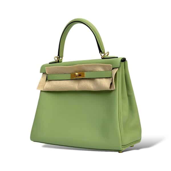 Hermes Kelly 25 Vert Criquet Swift GHW - Image 5