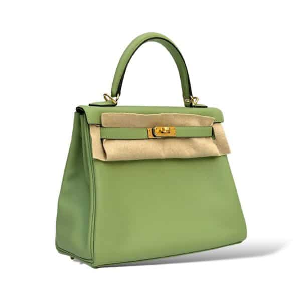 Hermes Kelly 25 Vert Criquet Swift GHW - Image 2