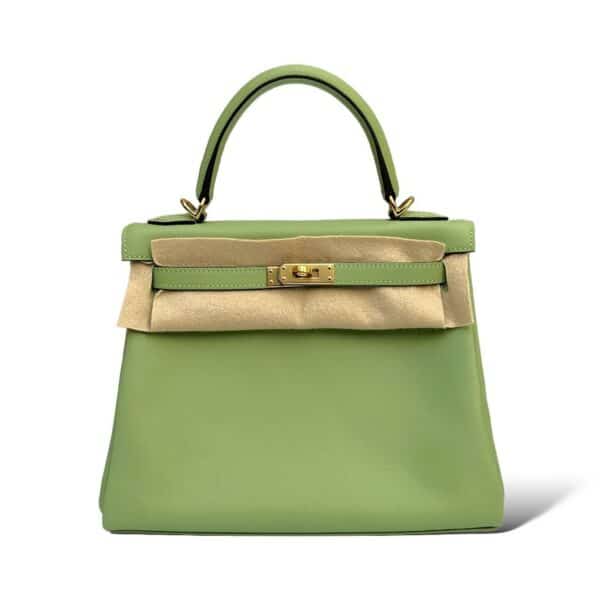 Hermes Kelly 25 Vert Criquet Swift GHW