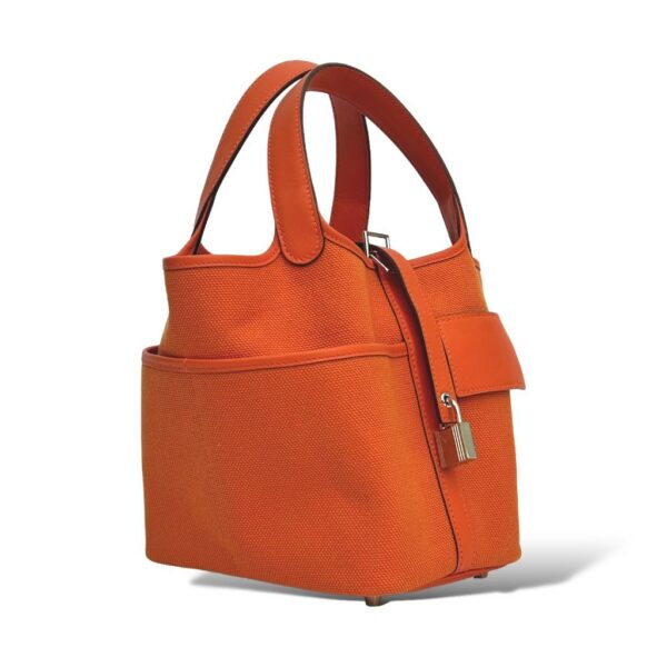Hermes Picotin 18 Orange Cargo PHW - Image 2