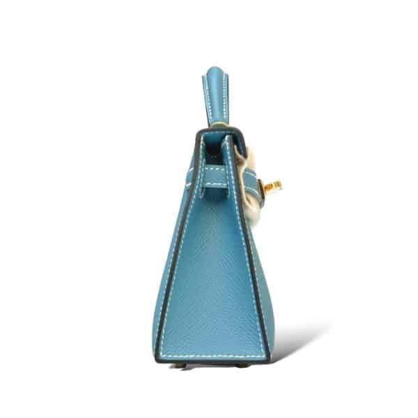 Hermes Kelly Mini Bleu Jean Epsom GHW - Image 3