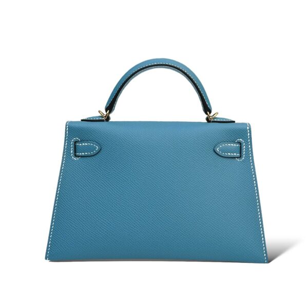 Hermes Kelly Mini Bleu Jean Epsom GHW - Image 4