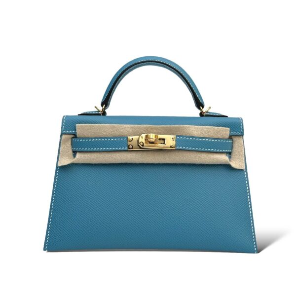 Hermes Kelly Mini Bleu Jean Epsom GHW