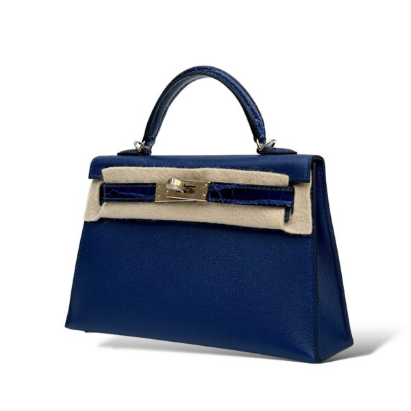 Hermes Kelly Mini Bleu Saphir Touch PBHW - Image 5
