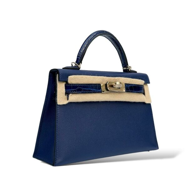 Hermes Kelly Mini Bleu Saphir Touch PBHW - Image 2