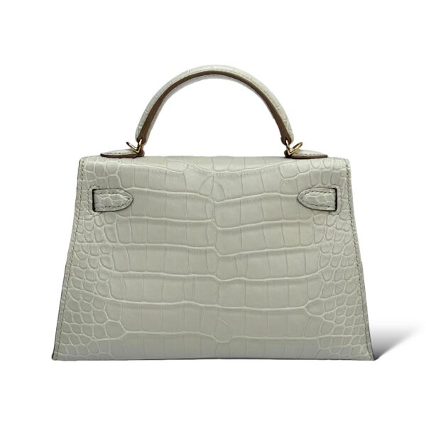 Hermes Kelly Mini Beton Matte Croco GHW - Image 4