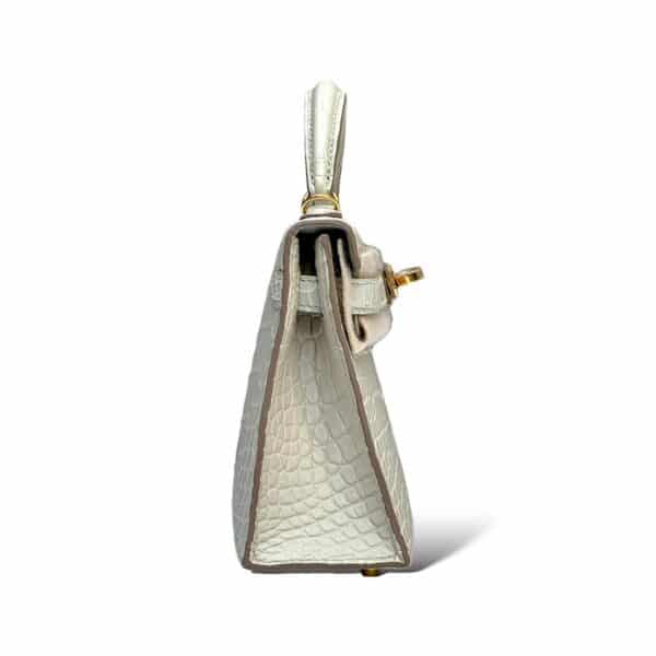 Hermes Kelly Mini Beton Matte Croco GHW - Image 3